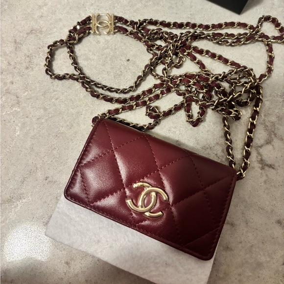 CHANEL Handbags - BNWT CHANEL MINI BURGUNDY BAG